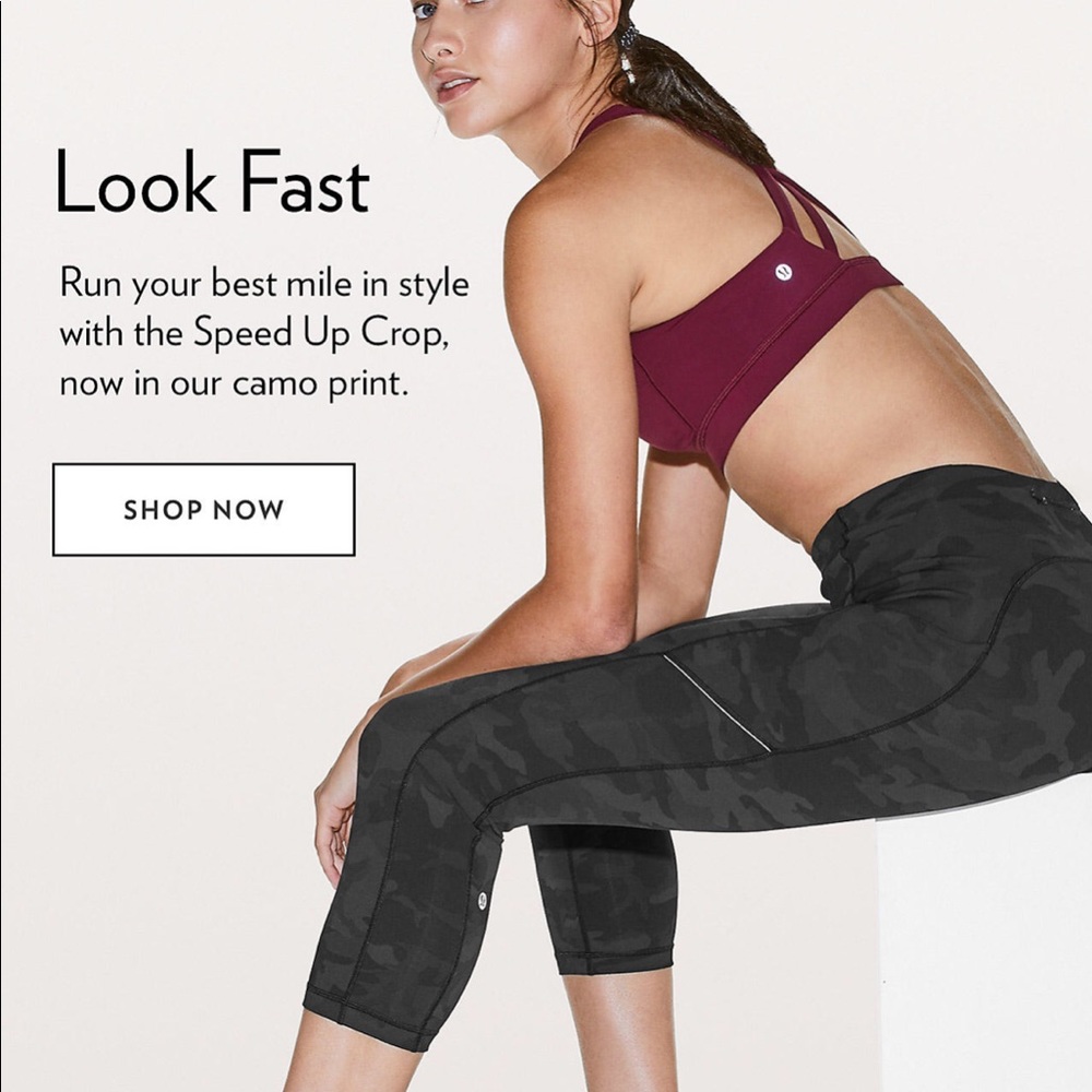Lululemon speed up camo crop leggings size 4